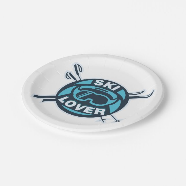 Ski Lover Gift Idea for Skiers Paper Plate (Angled)