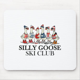 Ski lover silly goose ski club a gaggle of geese mouse mat