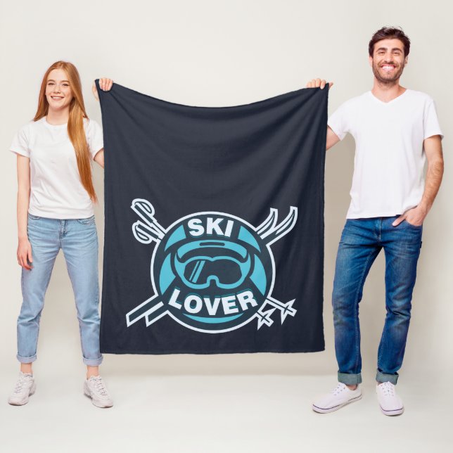 Ski Lover Winter Snow Mountains Sports Fleece Blanket (In Situ)