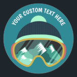 Ski Mask custom text stickers<br><div class="desc">Using the "Customise it" function,  you can change the background colour to any colour you wish.
Original image by freepik.com (used with license),  modified by me. See my store for more items with this image.</div>
