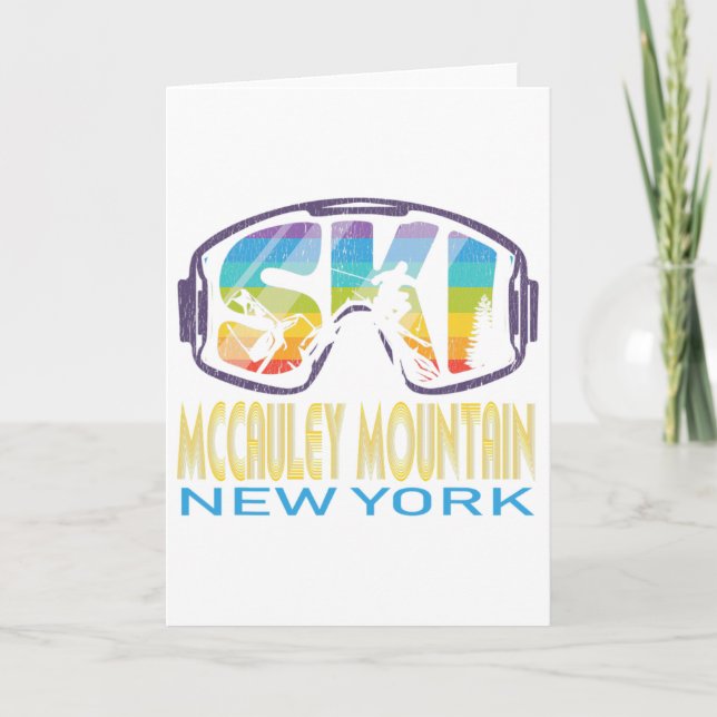 Ski Mccauley Mountain New York Skiing Vacation  Card (Front)