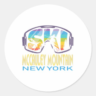 Ski Mccauley Mountain New York Skiing Vacation  Classic Round Sticker