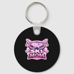 Ski mom skiing mother's day skier mama winter key ring