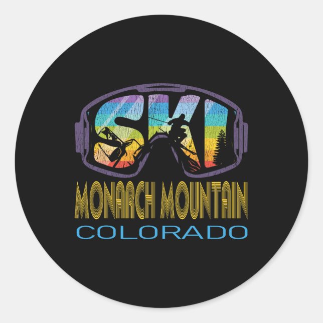 Ski Monarch Mountain Colorado Skiing Vacation  Classic Round Sticker (Front)
