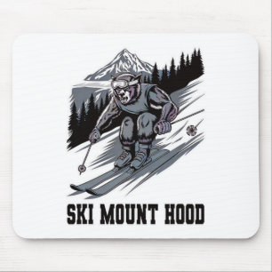 Ski Monster Racing Down Mount Hood Oregon Wow Fun Mouse Mat