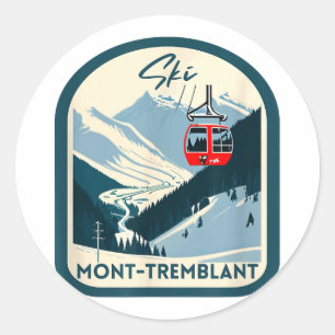Ski mont-tremblant retro vintage style classic round sticker