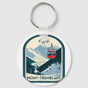 Ski mont-tremblant retro vintage style key ring
