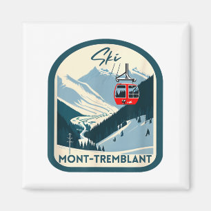 Ski mont-tremblant retro vintage style magnet