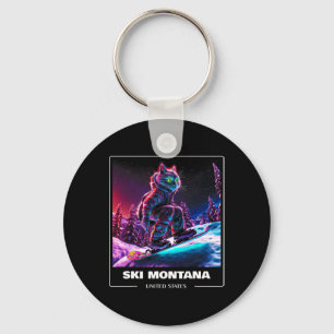 Ski Montana United States Ski Skiing Skier Key Ring