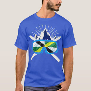 Ski Monterey California Flag Skiing Skier Winter S T-Shirt