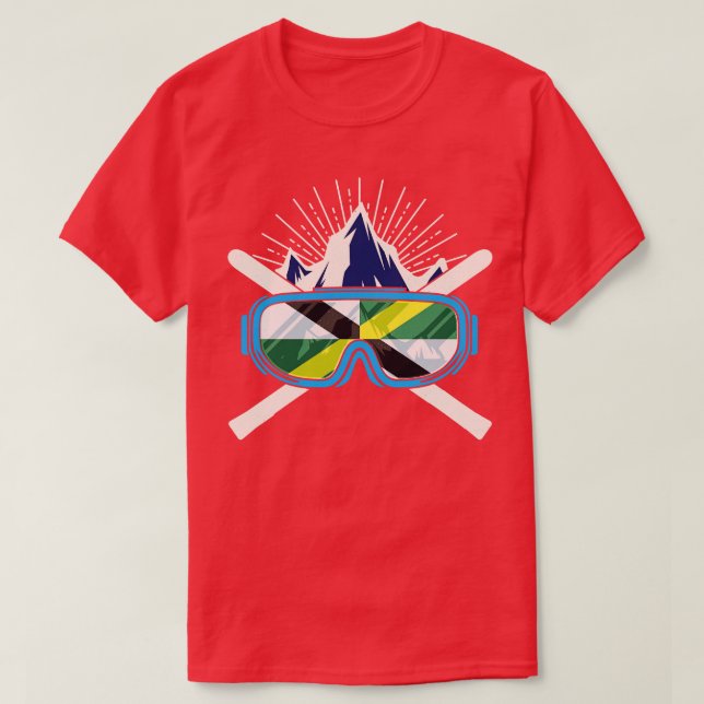 Ski Monterey California Flag Skiing Skier Winter S T-Shirt (Design Front)