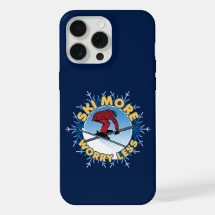 Ski More Worry Less Skiing Quote iPhone 15 Pro Max Case