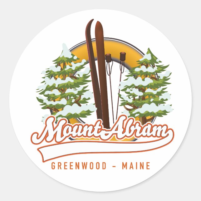 Ski Mount Abram Greenwood Classic Round Sticker (Front)
