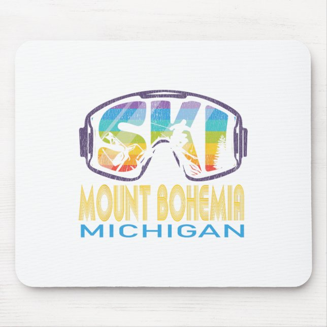 Ski Mount Bohemia Michigan Skiing Vacation  Mouse Mat (Front)