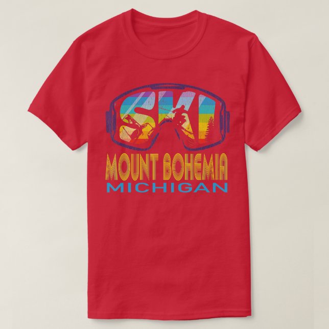 Ski Mount Bohemia Michigan Skiing Vacation  T-Shirt (Design Front)
