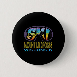 Ski Mount La Crosse Wisconsin Skiing Vacation  6 Cm Round Badge