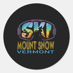 Ski Mount Snow Vermont Skiing Vacation  Classic Round Sticker