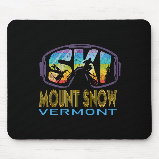 Ski Mount Snow Vermont Skiing Vacation  Mouse Mat (Front)