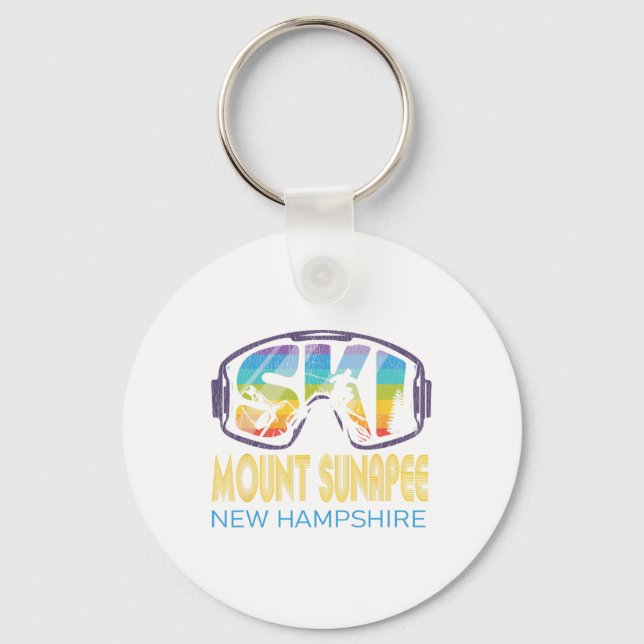 Ski Mount Sunapee New Hampshire Skiing Vacation  Key Ring (Front)