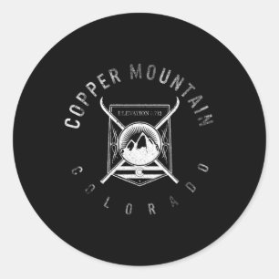 Ski Mountain Colorado Skiing Snowboarding Ski Wint Classic Round Sticker