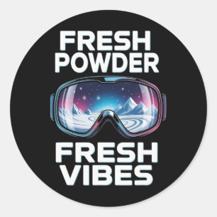 Ski Mountain For Men And Women. Powder Skiing _11 Classic Round Sticker