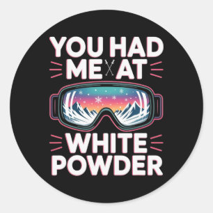 Ski Mountain For Men And Women. Powder Skiing _6 Classic Round Sticker