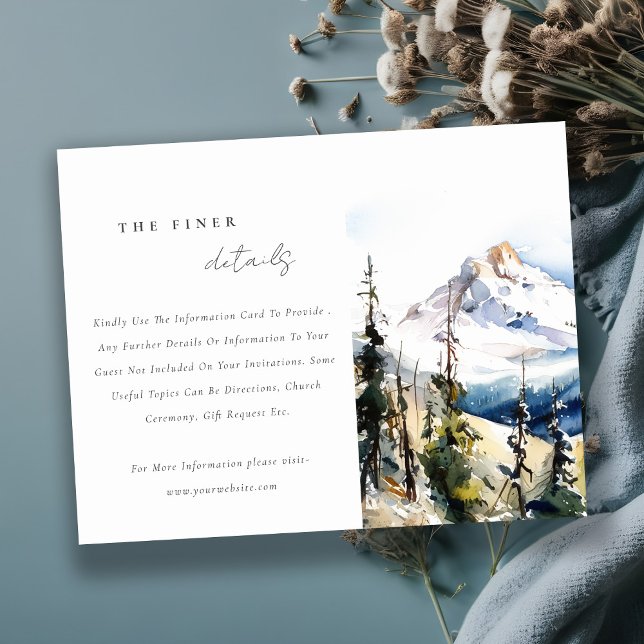 Ski Mountain Telluride Colorado Wedding Details Enclosure Card (Creator Uploaded)