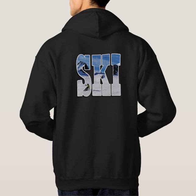 SKI Mountain  Winter Sports  Design Hoodie (Back)