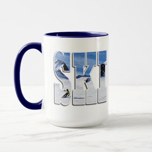 SKI - Mountain Winter Sports Design Mug (Left)