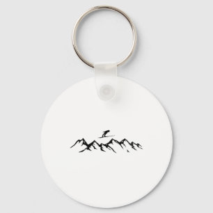 Ski Mountains Skier Alpine Skiing Key Ring