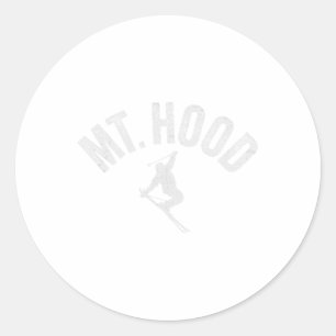 Ski Mt Hood Or (oregon) Cool Mount Hood Winter Ski Classic Round Sticker