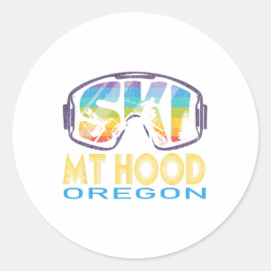 Ski Mt Hood Oregon Skiing Vacation Classic Round Sticker