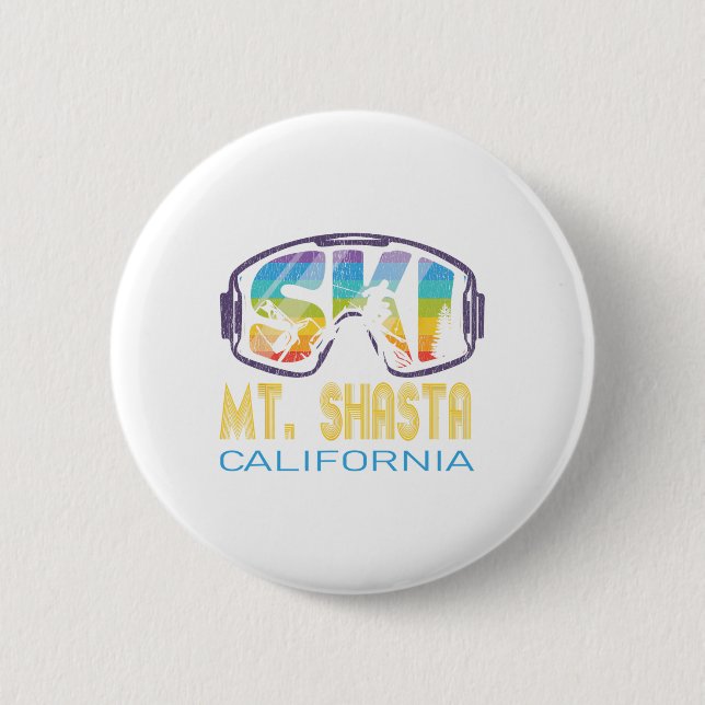 Ski Mt Shasta California Skiing Vacation  6 Cm Round Badge (Front)