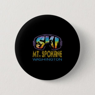 Ski Mt Spokane Washington Skiing Vacation 6 Cm Round Badge