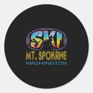 Ski Mt Spokane Washington Skiing Vacation Classic Round Sticker
