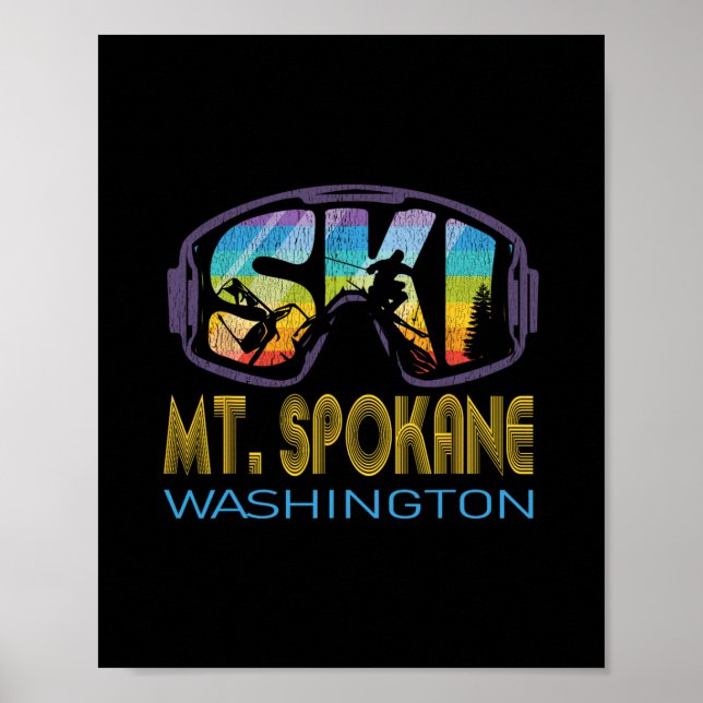 Ski Mt Spokane Washington Skiing Vacation  Poster (Front)