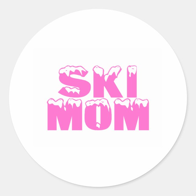 Ski Mum Classic Round Sticker (Front)