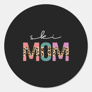 Ski mum funny skiier gift ski skier skiing mum classic round sticker