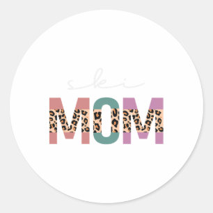 Ski Mum Funny Skiier Gift Ski Skier Skiing Mum Leo Classic Round Sticker