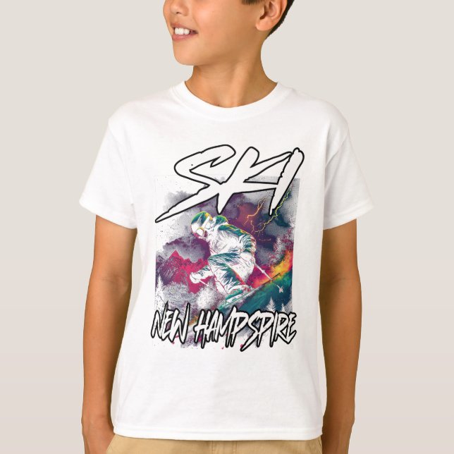 Ski New Hampshire Downhill Skiing Adventure Nh Usa T-Shirt (Front)