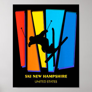 Ski new hampshire united states ski skiing skier  poster