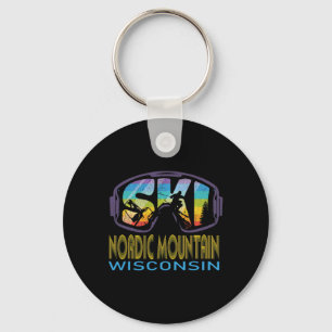 Ski Nordic Mountain Wisconsin Skiing Vacation  Key Ring
