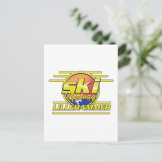 Ski Norway Lillehammer 80s vibe Postcard