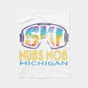 Ski Nubs Nob Michigan Skiing Vacation  Fleece Blanket