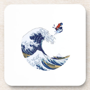Ski on The Great Wave of Kanagawa Japanese  Coaster