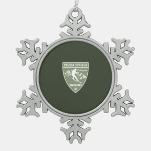 Ski Pagosa Springs Colorado Snowflake Pewter Christmas Ornament