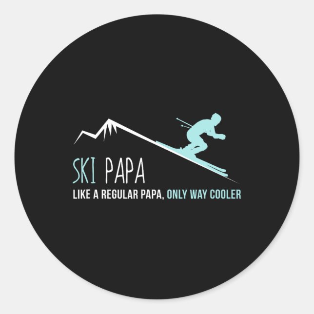 Ski Papa  Classic Round Sticker (Front)