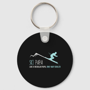 Ski Papa Shirt, Funny Cute Winter Skiing Gift _1 Key Ring