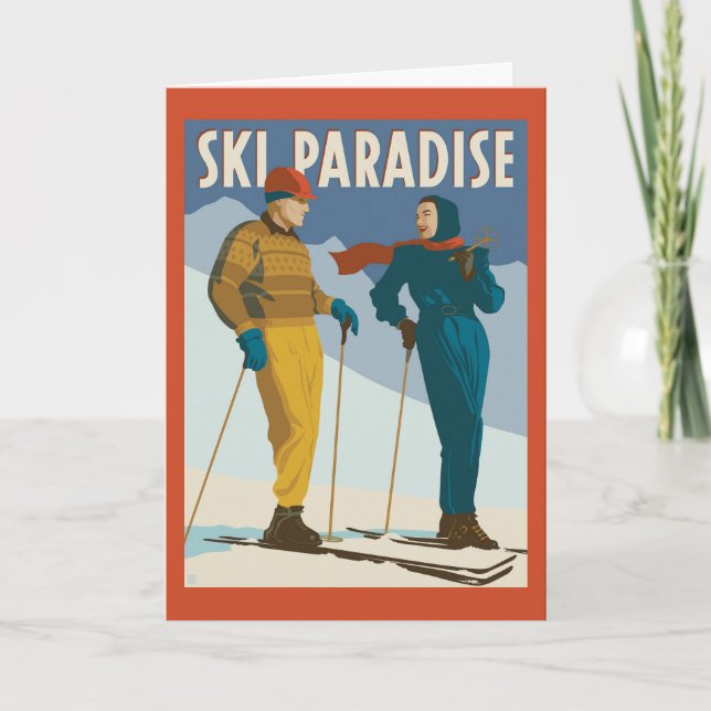 Ski Paradise Vintage  Print Card (Front)