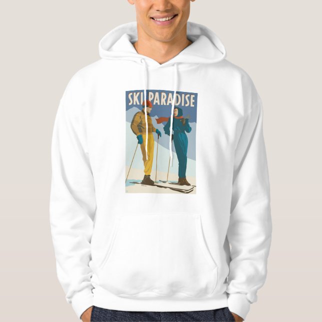 Ski Paradise Vintage  Print Hoodie (Front)